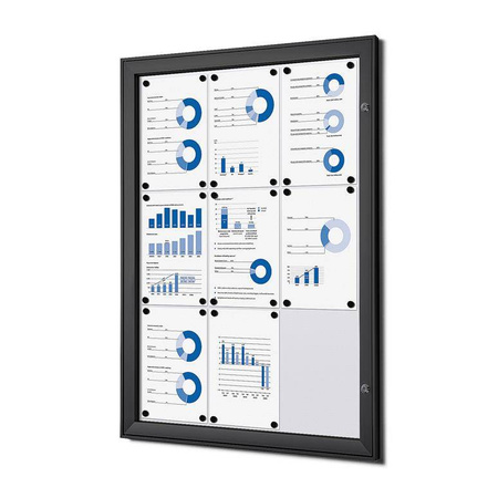 Indoor Lockable Showcase Black 8x A4