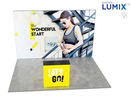 Stoisko targowe LUMIX™ 12 m² (4x3) półwysep