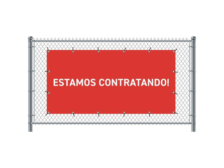 Fence Banner 200 x 100 cm Hiring Spanish Red