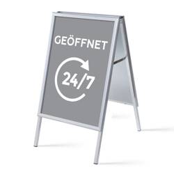 A-Board A1 Complete Set Open 24/7 Grey German