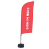 Beach Flag Alu Wind Complete Set Sign In Here Red German