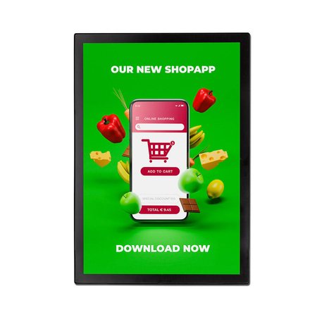 Magnetyczna rama plakatowa Slim A4 czarna - PEFA4C9005