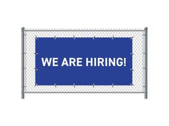 Fence Banner 200 x 100 cm Hiring English Blue