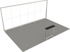 Stoisko targowe LUMIX™ 24 m² (6x4) półwysep - 1 trybunka