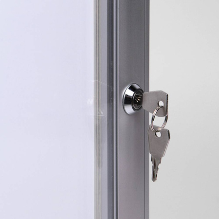 Indoor Lockable Showcase Silver 4x A4