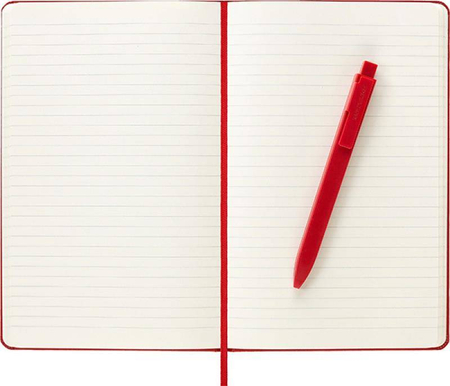 Zestaw notes MOLESKINE Classic L w linie + długopis Go Pen, scarlet red, czerwony