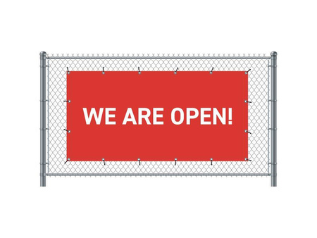 Fence Banner 300 x 140 cm Open English Blue