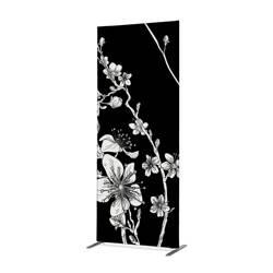 Textile Room Divider Deco 100-200 Double Abstract Japanese Cherry Blossom Black