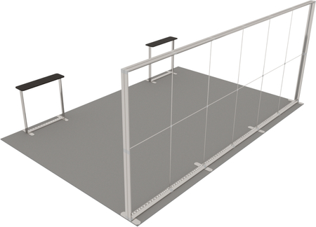 Stoisko targowe LUMIX™ 24 m² (6x4) półwysep - 2 trybunki