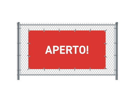 Fence Banner 300 x 140 cm Open Italian Blue