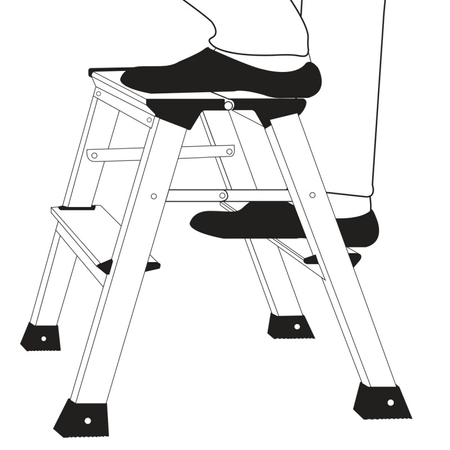 Aluminiowa drabinka Q-CONNECT, 2-stopniowa