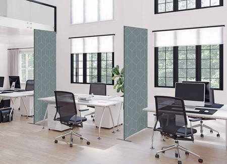 Textile Room Divider Deco 85-200 Double Hexagon Green