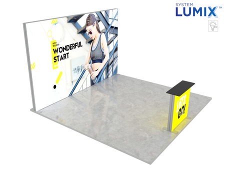 Stoisko targowe LUMIX™ 16 m² (4x4) półwysep