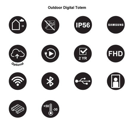 Outdoor Digital Totem With 55" Samsung Screen