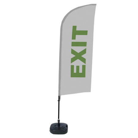 Beach Flag Alu Wind Complete Set Exit Grey German