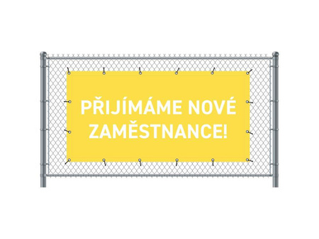 Fence Banner 300 x 140 cm Hiring Czech Yellow