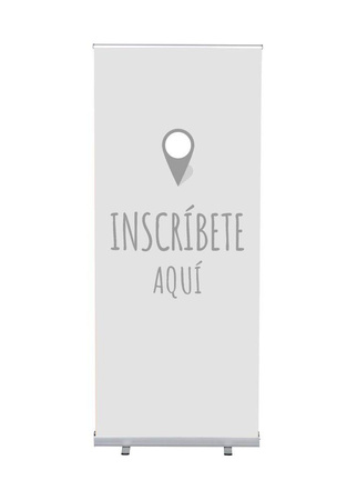 Roll-Banner Budget 85 Complete Set Sign In Here Grey Spanish