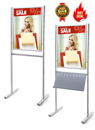 Info Board Design Standard 70 x 100 cm dwustronny, narożniki ostre, profil 25 mm - IB70x100G25D