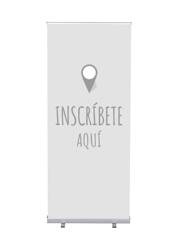 Roll-Banner Budget 85 Complete Set Sign In Here Grey Spanish