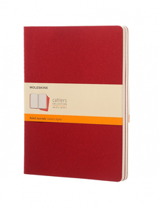 Zestaw 3 zeszytów MOLESKINE Cahier, XL, 19x25cm, w linie, 120 stron, cranberry red