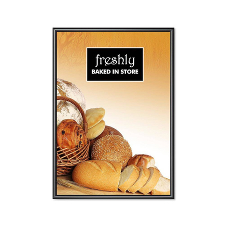 Ramka zatrzaskowa A4 narożnik ostry, 25 mm, czarna - KRA4G25C9005