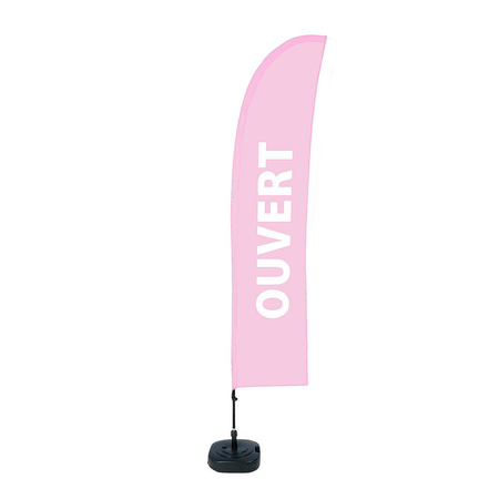 Beach Flag Budget L Set WT Open Pink FR I489