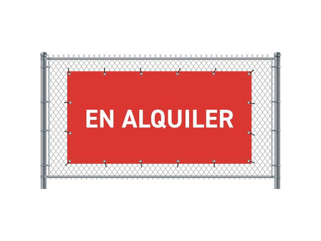 Fence Banner 200 x 100 cm Rent Spanish Red