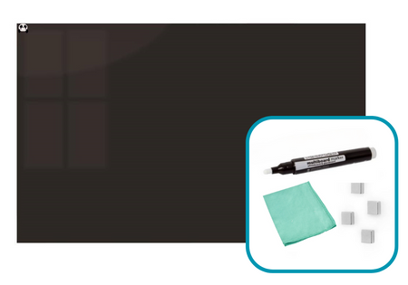 Magnetic glass board 180x120 cm BLACK