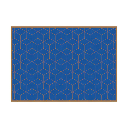 Placemat Hexagon Blue-Brown