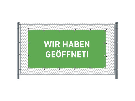 Fence Banner 300 x 140 cm Open German Green