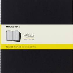 Zestaw 3 Zeszytów MOLESKINE Cahier Journals XL (19x25cm) w kratkę, 120 stron, czarny