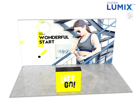 Stoisko targowe LUMIX™ 15 m² (5x3) półwysep