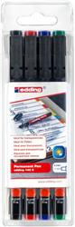 Foliopis e-140/4 S EDDING, 0,3 mm, 4 szt., zawieszka, mix kolorów