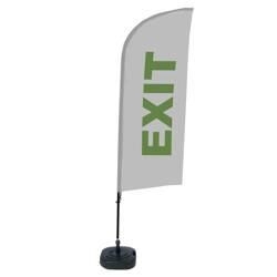 Beach Flag Alu Wind Complete Set Exit Grey English