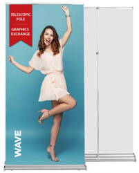 Roll up Wave 85x220 - teleskopowy maszt, system wymiany grafik