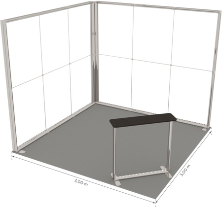 Stoisko targowe LUMIX™ 9 m² (3x3) narożne