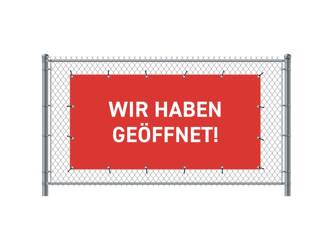 Fence Banner 200 x 100 cm Open German Red