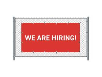 Fence Banner 300 x 140 cm Hiring English Red