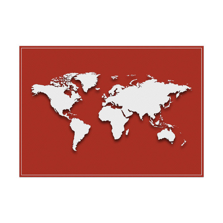 Placemat World Map Red