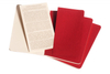 Zestaw 3 zeszytów MOLESKINE Cahier Journals, P, 9x14cm, gładki, 64 strony, cranberry red