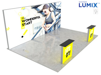 Stoisko targowe LUMIX™ 18 m² (6x3) półwysep