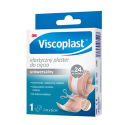 Plaster elastyczny VISCOPLAST, uniwersalny, 6cmx1m, jasnobrązowy