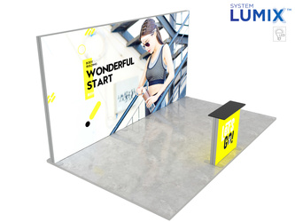 Stoisko targowe LUMIX™ 15 m² (5x3) półwysep