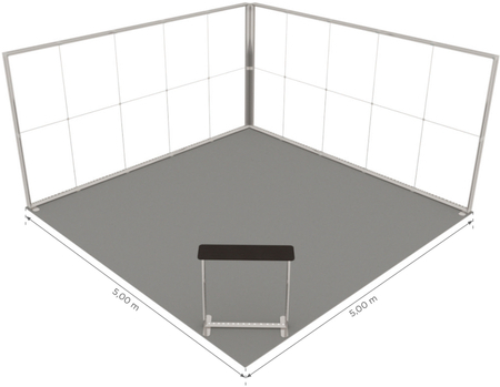 Stoisko targowe LUMIX™ 25 m² (5x5) narożne
