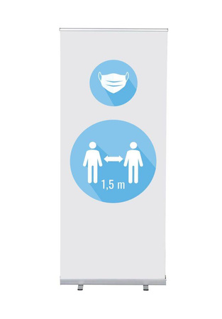 Roll-Banner Budget 85 Complete Set Mask and 1,5 meter Distance White