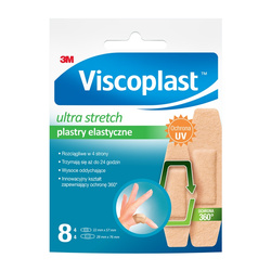 Plastry VISCOPLAST Ultra Stretch, elastyczne, 2 rozmiary, 8 szt., kopertka