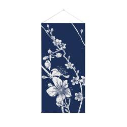 Hanging Flag Banner 58 x 200 cm Abstract Japanese Cherry Blossom Blue