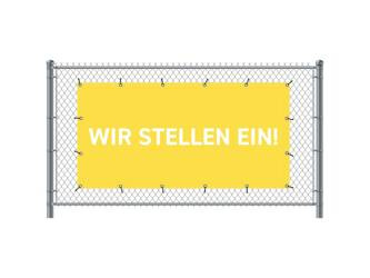 Fence Banner 300 x 140 cm Hiring German Yellow
