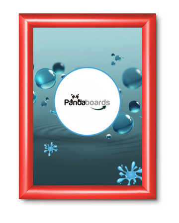 Red snap frame 25 mm, mitered corner A4