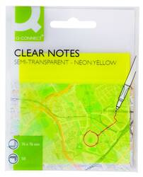 Bloczek samoprzylepny Q-CONNECT, półprzezroczysty, 76x76mm, 50k., żółty
